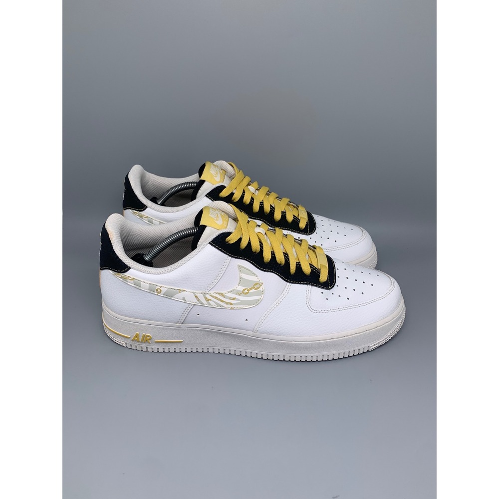 Nike Air Force 1 Low White Yellow Black Shoes DH5284-100 Men's Sz 12